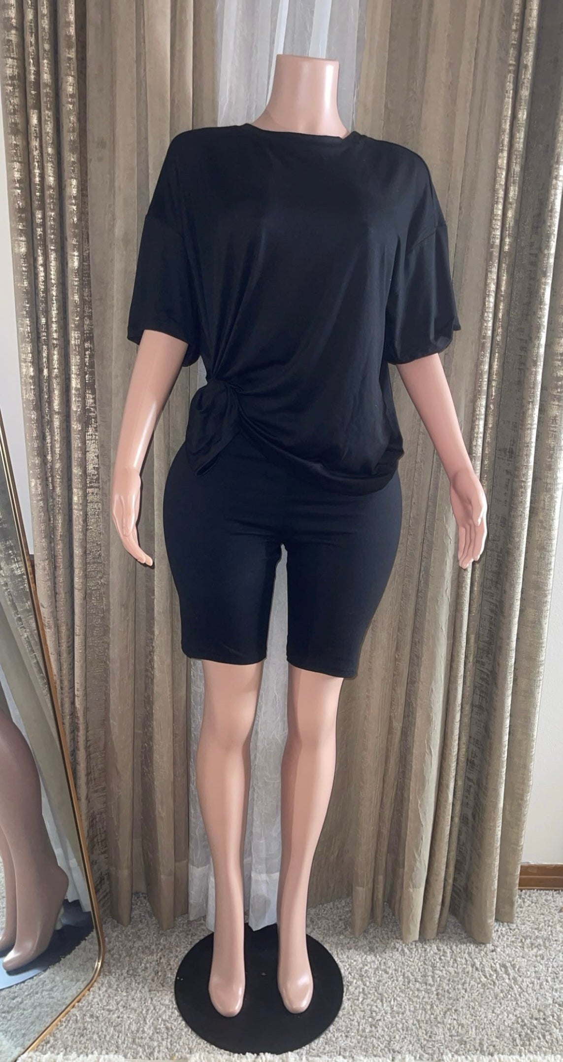 Biker Short Set "Plus Size" BLACK