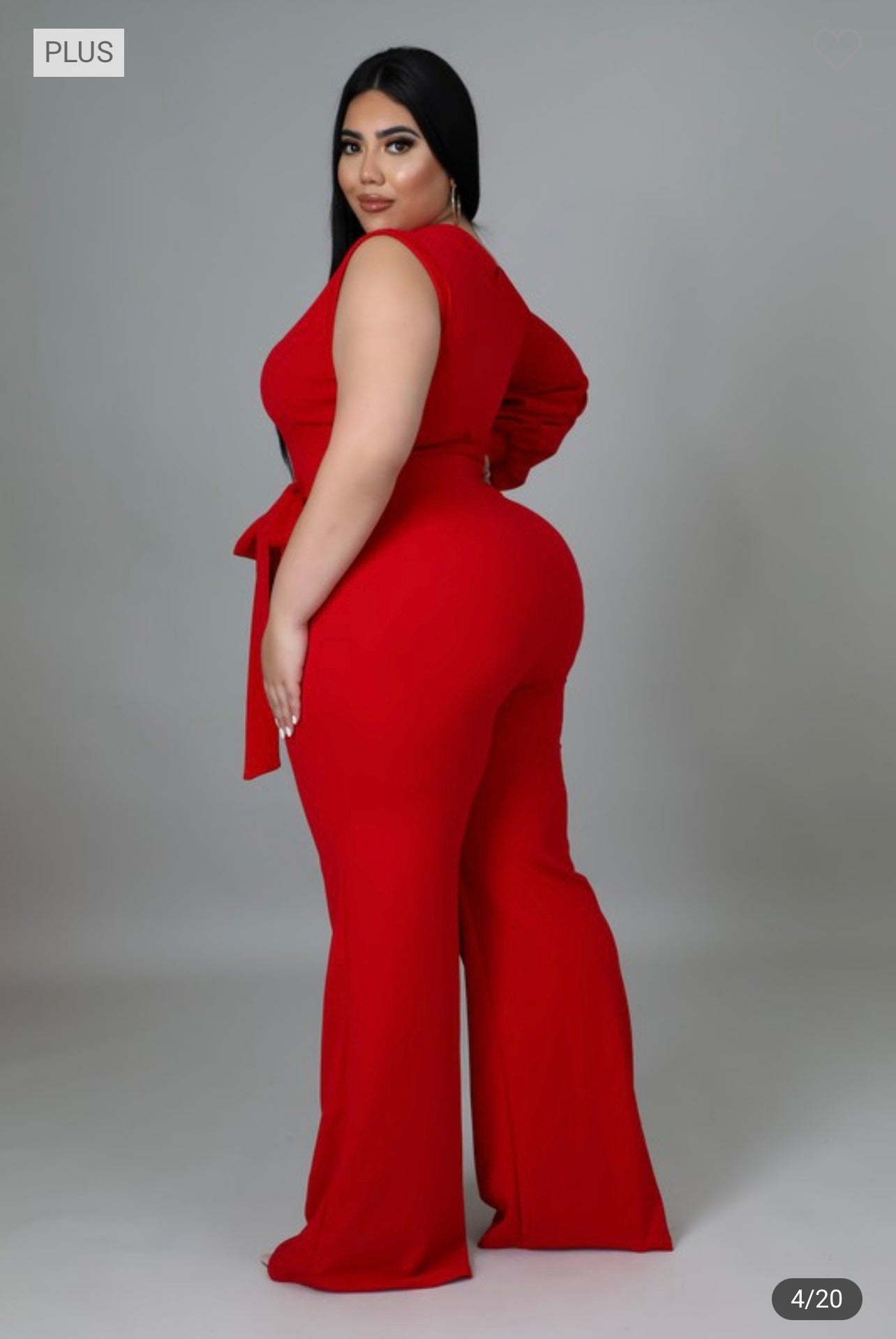 Red Drape One Sleeve Jumpsuit