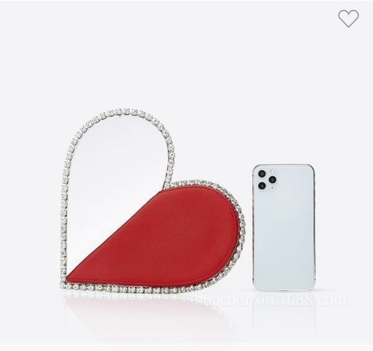 Heart Rhinestone Clutch