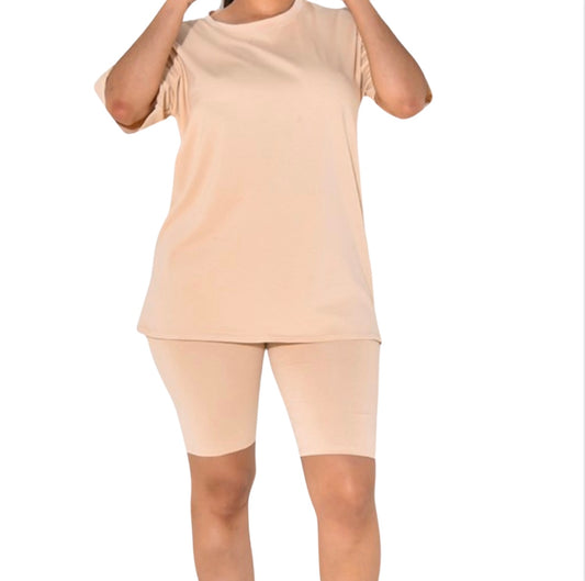 Basic Short Set "Plus Size" TAUPE