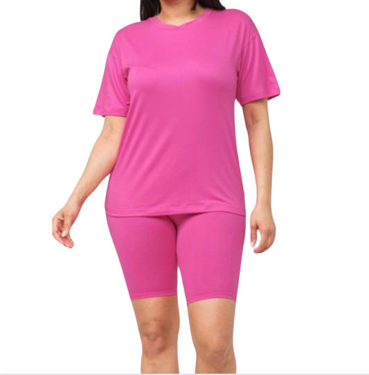 Basic Short Set "Plus Size" PINK